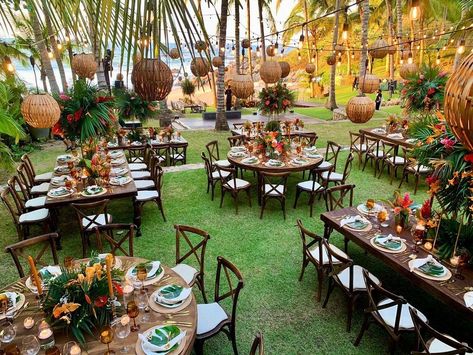 tropical wedding • Instagram Tropical Wedding Reception, Vietnam Wedding, Filipino Wedding, Tropical Wedding Decor, Tropical Wedding Inspiration, Florence Wedding, Pre Wedding Photoshoot Outfit, Jamaica Wedding, Tropical Boho