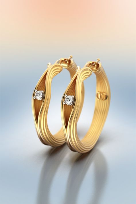 18k Yellow Gold hoop earrings made in Italy with Diamonds 0,15Cts. Large diamond hoop earrings, modern gold hoops available in 14k gold Diamond Hoop Earrings Large, Raw Gold, Hoop Earrings Chunky, Italian Gold Jewelry, Fine Jewelry Earrings, Gold Diamond Hoop Earrings, 14k Gold Hoop Earrings, Simple Hoop Earrings, Jewellery Marketing