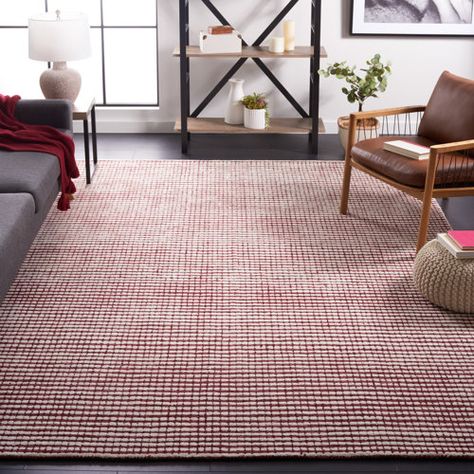 Corrigan Studio® Charbonneau Geometric Handmade Tufted Wool Brown Area Rug | Wayfair Cottage Design Plans, Ivory Palette, Rug Room, Dash And Albert Rugs, Rug Colors, Checkered Rug, Ivory Area Rug, Pink Area Rug, Cottage Design