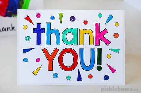 Three 'thank you' cards to make with your kids using our simple printable starters. Thank You Cards To Make, Mini Thank You Cards, Thank You Note, Best Thank You Gifts, Thank You Cards From Kids, Birthday Card Sayings, Cards To Make, Teacher Thank You Cards, Pastors Appreciation