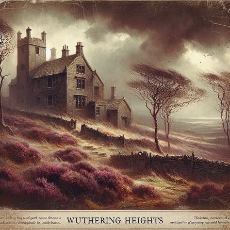 Discover the Dark Romance of Wuthering Heights by Emily Brontë: An Unforgettable Classic Introduction "Wuthering Heights," the solitary nove... Wuthering Heights House, Wuthering Heights Heathcliff, Wuthering Heights Aesthetic, Heathcliff Wuthering Heights, Wuthering Heights Movie, Moody Cottage, Dark Mansion, Heights House, Complex Characters