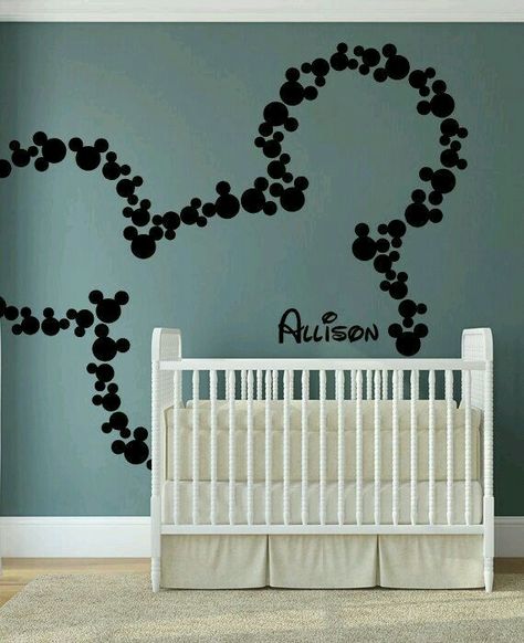 Mickey wall Mickey Mouse Wall Decals, Disney Wall Murals, Baby Room Boy, Mickey Mouse Wall, Mouse Wall, Girl Nursery Room, Disney Wall, Baby Room Art, Baby Room Design