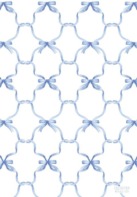 Blue Bow Pattern created by Lauren Jopling Smith. Original watercolor painting. Cute Wallpaper Iphone, Iphone Aesthetic Wallpaper, Wallpaper Aesthetic Dark, Aesthetic Wallpapers Iphone, Animals Wallpapers, Wallpapers Dark, Aesthetics Wallpaper, Lost Garden, Wallpaper Aesthetics