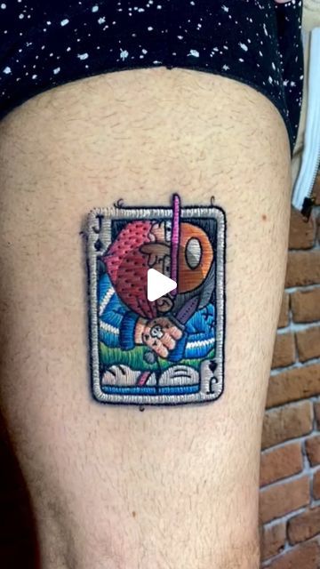 Embroid Tattoo Design, Patch Tattoo Ideas, Established Tattoo, Thread Tattoo, Embroidered Tattoo, Tattoo 3d, Embroidery Tattoo, Social Media Following, Style Artist