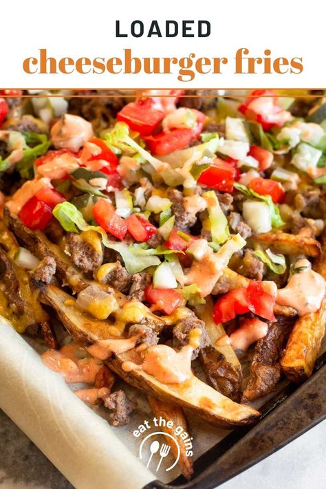 Loaded Fries Ground Beef, Healthy Comfort Food Dinners, Cheeseburger Fries, Pittsburgh Food, Best French Fries, Crispy Fries, Easy Foods, Burger Fries, Crispy French Fries