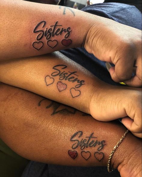 Tattoos Matching Sister, Sister Tattoos Matching, Sister Tattoos For 2, Cute Sister Tattoos, Matching Tattoos For Siblings, Tattoos For 2, Cousin Tattoos, Maching Tattoos, Sister Tattoo Designs