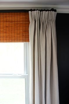 Pinch pleat dropcloth curtains - detailed instructions Dropcloth Curtains, Curtains Handmade, Patio Drapes, Layered Window Treatments, Sewing Curtains, Curtain Diy, Curtains Diy, No Sew Curtains, Drop Cloth Curtains