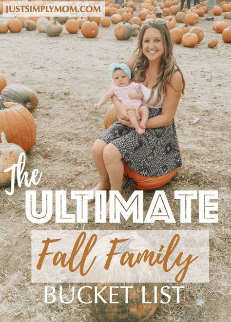 The Ultimate Fall Family Bucket List – Activities you can do with the whole family- play in the leaves, go pumpkin picking, make apple sauce, decorate for autumn.  So many options to choose from! Fall Activities With Toddlers, Fall Activities With Newborn, Fall Bucket List With Kids, Fall With A Newborn, Fall Activities With Baby, Toddler Fall Bucket List, Family Fall Bucket List, Baby Fall Activities, Outdoor Fall Activities For Toddlers