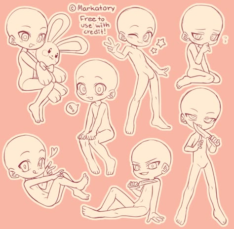 Chibi Bases Pose, Chibi Legs Drawing, F2u Chibi Base, Free Chibi Base, Art Body Anatomy, Chibi Action Poses, Chibi Base Pose Cute, Free Drawing Bases, Chibi Reference Pose