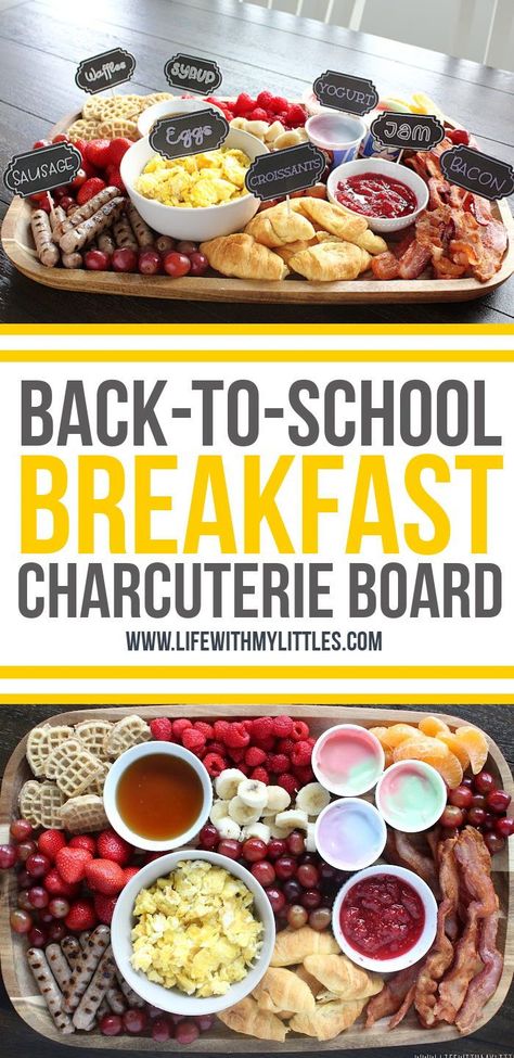 First Day Of School Meals, First Day Breakfast, Kids Breakfast Charcuterie Board, First Day Of School After School Snack, 1st Day Of School Breakfast Ideas, First Day Of School Breakfast Ideas, Back To School Charcuterie Board, Back To School Breakfast For Kids, First Day Of School Breakfast For Kids