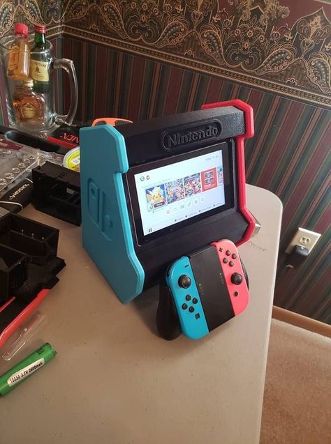 Nintendo Switch Ideas, Diy Nintendo, Nintendo Room, Gamer Room Diy, Arcade Ideas, Drukarka 3d, Video Game Room Design, Arcade Cabinet, Video Game Rooms