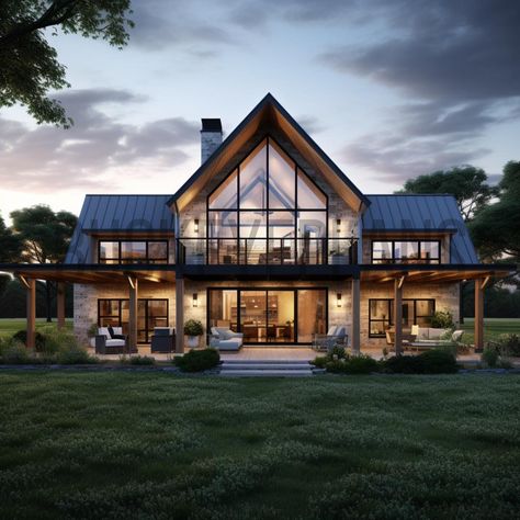 Buckeye Plans - Such an incredible view. 🤩🤩🤩 A Frame Farmhouse Exterior, Modern Mountain Home Floor Plans, Modern Barn House Exterior, Modern Mountain House Exterior, Buckeye Plans, Mountain Cabin Exterior, Jesse Brown, Mountain Home Exterior, Modern Chalet