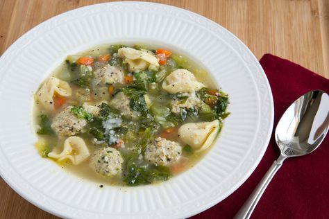 A delicious soup perfect for any occasion my Italian Wedding Soup with Tortellini is a great addition to any table. Just don't forget the crusty bread! Soup With Tortellini, Italian Wedding Soup Recipe, Slow Cooker Easy, Restaurant Style Recipes, Italian Weddings, Tortellini Recipes, Recipe For Breakfast, Wedding Soup, Measuring Cups And Spoons