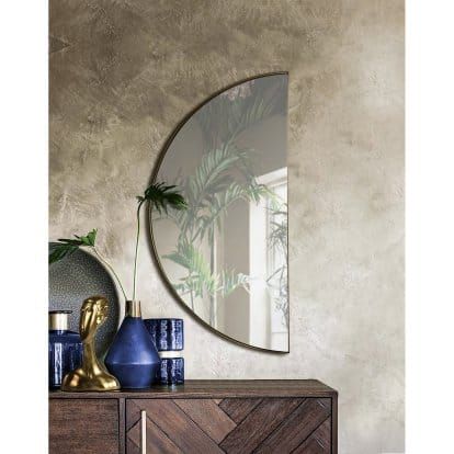 Renwil Semi Circle Wall Mirror - 20.5W x 40H in. | Hayneedle Contemporary Accent Wall, Healthy Slice, Mirror Decor Ideas, Circle Mirror, Circular Mirror, Frameless Mirror, Mirror Shapes, Mirror Set, Framed Mirror Wall