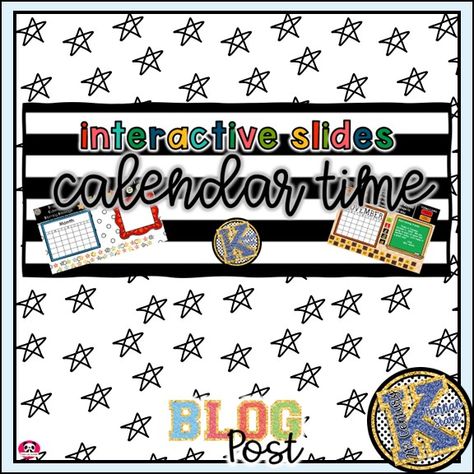 Learn all about how I use interactive slides for my #kindergarten and #fourthgrade calendar times in this blog post. #teacherlife #calendartime #teacher Calendar Bulletin Boards, Interactive Calendar, Maths Area, Leveled Books, Calendar Board, Calendar Time, Struggling Students, Kindergarten Resources, Flip Chart