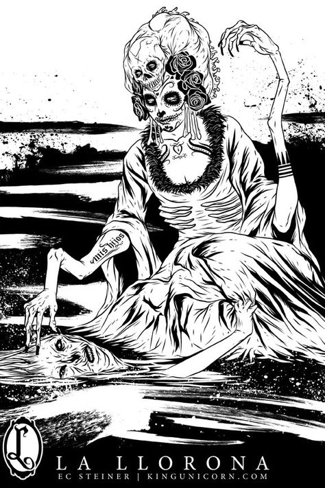 King Unicorn Asylum Haunted House, The Weeping Woman, El Cucuy, American Folklore, Weeping Woman, Folklore Mythology, The Day Of The Dead, Tall Tales, Story Art