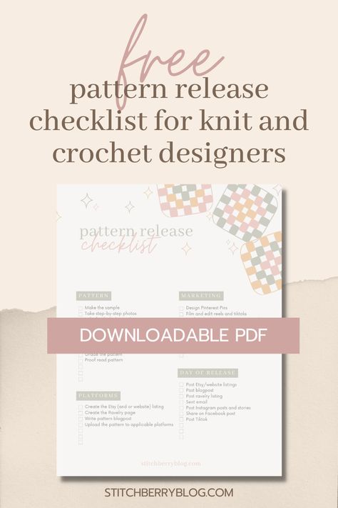 This free PDF printable is a comprehensive checklist, designed to guide you through all of the stages of releasing a knit or crochet pattern! Whether you are a seasoned pattern designer looking for a way to organize your process, or you are preparing to release your first pattern, I hope this checklist is a helpful resource. crochet business tip | free pdf | free printable | crochet business | knit designer | crochet designer Crochet Pattern Template Free, Crochet Templates Free Printable, Crochet Website Design, Crochet Pattern Template, Crochet Printables, Knitting Business, Designer Crochet, Crochet Bloggers, Star Crochet