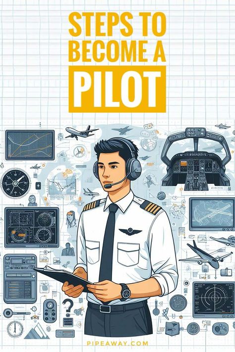 Becoming a pilot is a realization of many aspiring flyers' dreams. To enter this exciting profession, follow these essential steps to become a pilot! Pilot Training Student, How To Become A Pilot, Aviation Notes, Pilot Knowledge, Student Pilot Training, Pilot Inspiration, Pilot Lifestyle, Pilot Notes, Pilot Dream