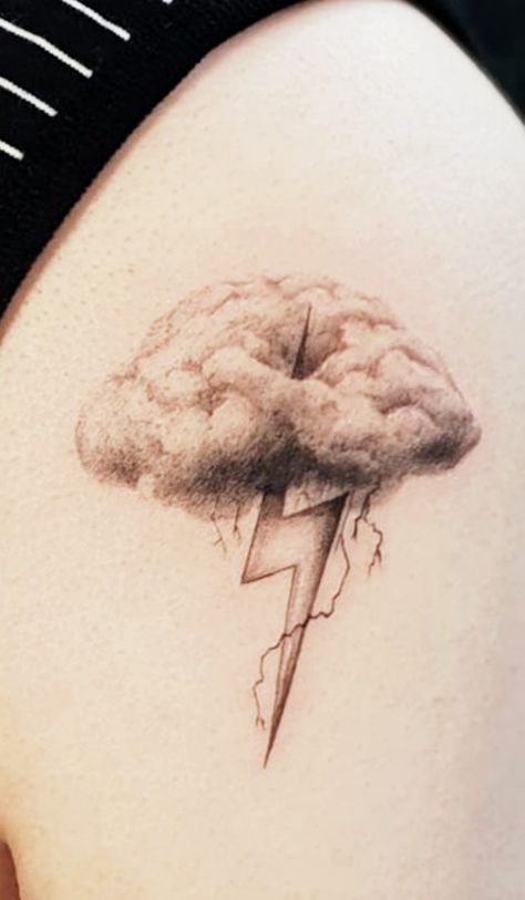 Storm Lightning Tattoo, Lighting Cloud Tattoo, Small Storm Cloud Tattoo, Zeus Lightning Tattoo, Cloud Lightning Tattoo, Dark Cloud Tattoo, Cloud And Lightning Tattoo, Sky Tattoos For Women, A24 Tattoo