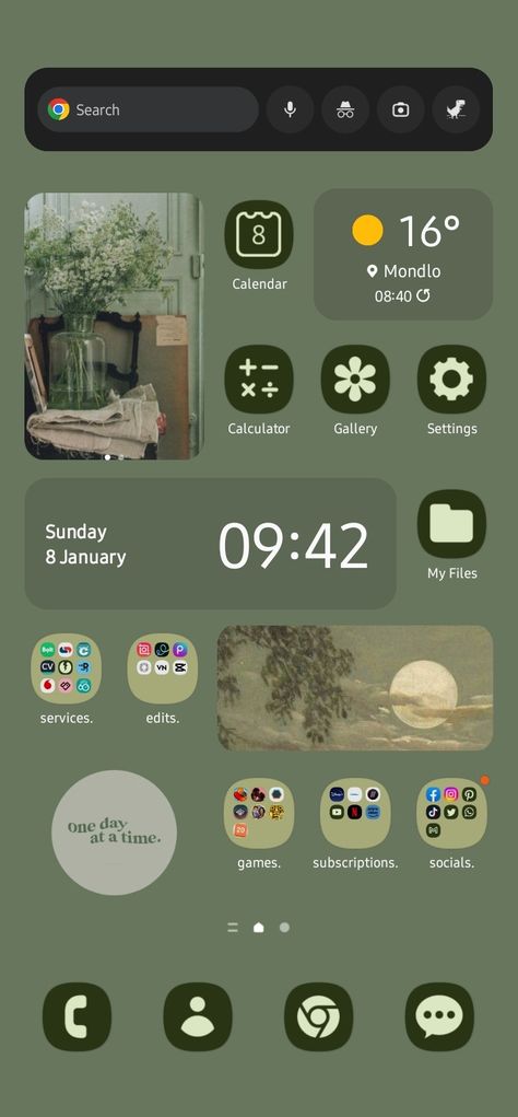 Samsung Cute Wallpaper, Samsung Icons Organize, Customize Wallpaper For Phone, How To Make Samsung Phone Aesthetic, Android Aesthetic Layout, Aesthetic Phone Ideas For Android, Homescreen Apps Organization, Samsung Phone Aesthetic Organization, Android Widget Ideas