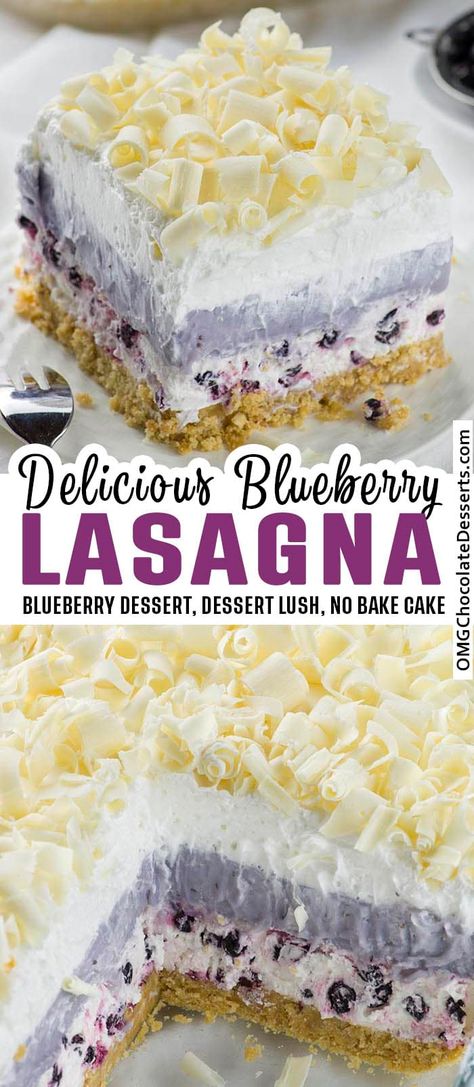 Blueberry Lasagna, Lasagna Dessert, Easy Summer Dessert Recipes, Chocolate Blueberry, Chocolate Lasagna, Blueberry Desserts, Slow Cooker Desserts, Easy Summer Desserts, Summer Dessert Recipes