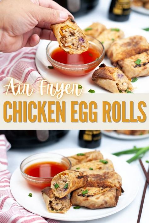 Air Fryer Recipes Egg Rolls, Fried Egg Rolls, Air Fryer Egg Rolls, Veggie Egg Rolls, Snack Quick, Vegetable Egg Rolls, Homemade Egg Rolls, Chicken Egg Rolls, Chicken Spring Rolls