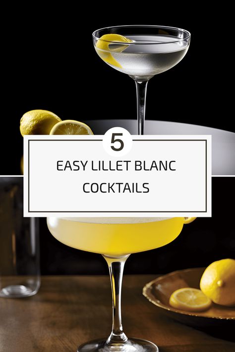 Discover a variety of quick-to-make Lillet blanc cocktails, including the Vesper Martini, Corpse Reviver No. 2, and more. Indulge in refreshing, complex flavors and elevate your mixology game! Vesper Cocktail Recipe, Vespa Cocktail Recipe, Low Cal Gin Cocktails, Cocktails With Lillet Blanc, Corpse Reviver Cocktail, White Wine Cocktail Recipes, Lillet Cocktail Drinks, Gin Martini Recipes, Martinez Drink