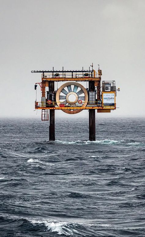 Open Hydro, Orkney Islands, UK. 12 September 2019 . | Abandoned test site for tidal energy at the Fall of Warness off the island of Eday. The open centred turbine was installed in 2006 and was the first tidal turbine to deliver electricity UK’s national grid. Cryogenic Chamber, Tidal Energy, Concentrated Solar Power, Solar Energy Projects, National Grid, Orkney Islands, Climate Crisis, Plan B, Creative Mind