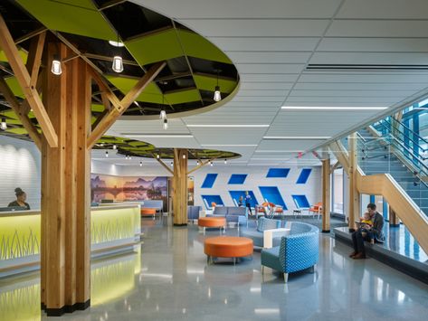 Chicagoland Children’s Health Alliance – Pediatric Outpatient Center - Healthcare Snapshots Pediatric Waiting Room Ideas, Steelcase Furniture, Wilmette Illinois, Pediatrician Office, Kids Therapy, Pediatric Clinic, Children's Clinic, Pediatric Dental Office, Outdoor Play Space