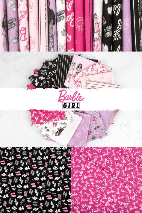 Barbie Girl is designed by Mattel! Don't miss this fabulous collection! Barbie Quilt Pattern, Barbie Quilt Ideas, Barbie Quilt, Riley Blake Fabric, Toddler Quilt, Girls Quilts, Thomas And Friends, Riley Blake, Consumer Products