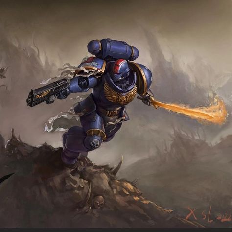 Salamanders Space Marines, Warhammer Marine, Warhammer 40k Tyranids, Space Marine Art, Warhammer Aos, Warhammer 40k Art, Game Workshop, Digital Art Beginner, Warhammer Models