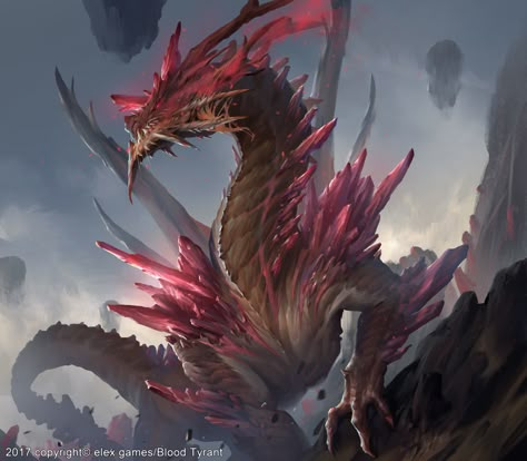 Crystal Dragon Fantasy Art, Crystal Dragon Dnd, Crystal Dragon Art, Crystal Monster, Dragon Ideas, Types Of Dragons, Legendary Dragons, Mythical Dragons, Beast Creature