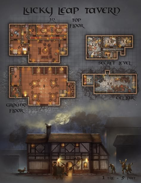 Dnd Floor Plans, Dnd Equipment, Dnd Reference, Dnd Diy, Dungeons And Dragons Rules, Fantasy Buildings, Fantasy Settings, Fantasy City Map, Game Map