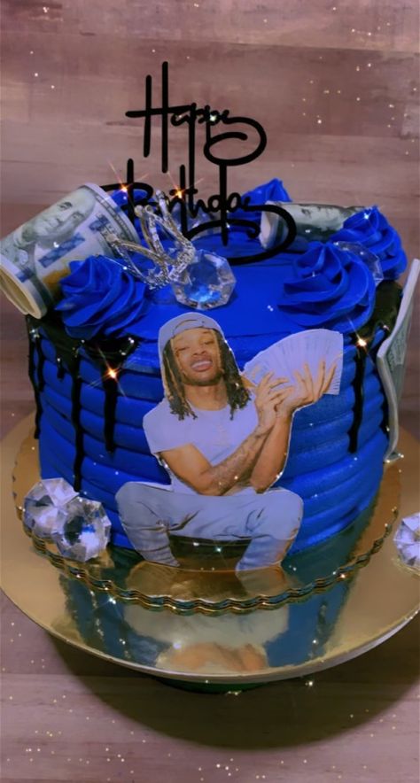 Rod Wave Cake, Rapper Birthday Cake, Birthday Girl Ideas, Wave Cake, 19th Birthday Cakes, King Von, My Bday, 19th Birthday, Cake Cover