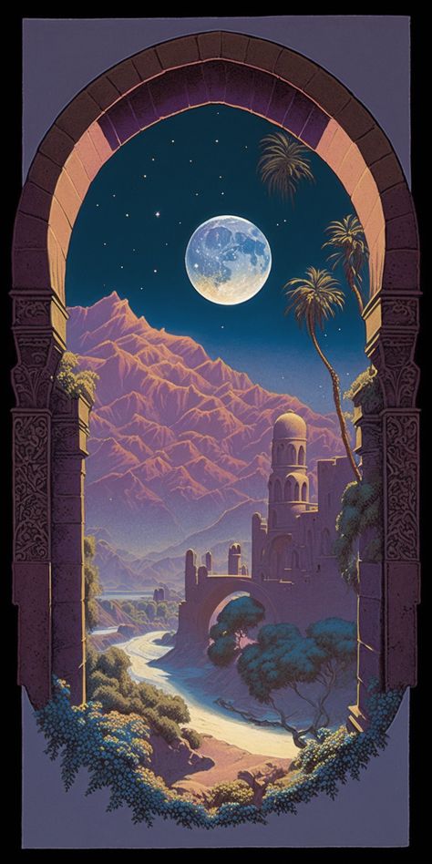 Arabian Aesthetic Wallpaper, Middle Eastern Wallpaper, Arabian Wallpaper, Arabian Illustration, Arabic Wallpaper, Arab Wallpaper, Arabian Nights Aesthetic, Mosque Art, Arabian Art