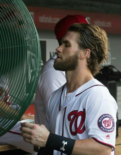 Long Taper Haircut Men, Bryce Harper Haircut, Bryce Harper Hair, Cut Hair Short, Mohawk Cut, Baseball Haircuts, Haircuts To Try, Guy Haircuts Long, Men Haircut Curly Hair