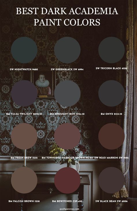 How To Create The Perfect Moody Dark Academia Room Academia Paint Colors, Dark Academia Paint, Dark Academia Paint Colors, Academia Interior Design, Dark Academia Interior Design, Academia Interior, Moody Dark Academia, Dark Academia Interior, Dark Academia Room