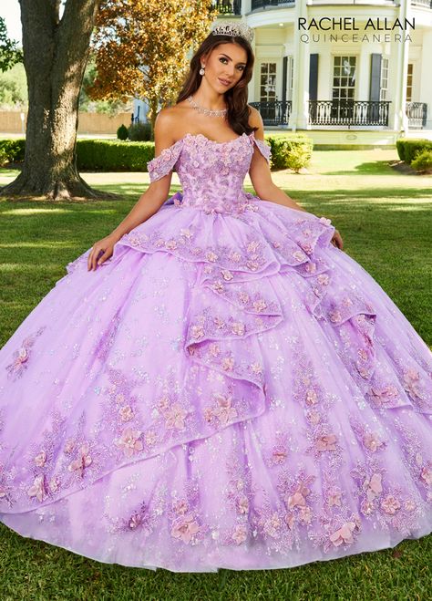 Tulle Applique, Debutante Ball, Dresses Quinceanera, Rachel Allan, Quinceanera Dress, Corset Lace, Sweetheart Dress, Quince Dresses, Lilac Color