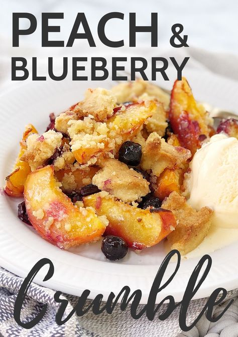 Blueberry Peach Cobbler Recipes, Blueberry And Peach Cobbler, Peach Crumble Cobbler, Peach And Blueberry Crisp, Peaches Cobbler, Peach And Blueberry Cobbler, Peach Blueberry Crumble, Blueberry Peach Cobbler, Peach Sorbet Recipe