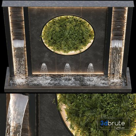 Waterfall fountains cascade 21 3d model Buy Download 3dbrute Terrace Waterfall Ideas, Waterfall Interior, Outdoor Wall Fountains, Outdoor Panels, Pond Ideas, Waterfalls Backyard, Waterfall Design, Waterfall Fountain, Water Fountains Outdoor