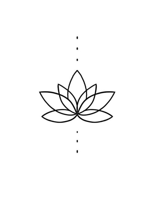 Basic Lotus Tattoo, Lucky Tattoo Design, Simple Lotus Flower Tattoo Design, Lotus Flower Tattoo Fine Line, Dainty Lotus Tattoo, Simple Lotus Tattoo Design, Lotus Tattoo Simple, Lotus Outline Tattoo, Outline Tattoo Woman