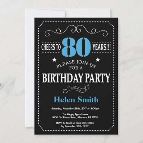 Cheers And Beers Birthday, Birthday Black And White, White Chalkboard, Surprise 30th Birthday, 13th Birthday Invitations, Surprise Birthday Invitations, 70th Birthday Invitations, 80th Birthday Invitations, Chalkboard Invitation