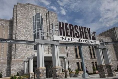 Hershey Factory, Hershey Pennsylvania, American Chocolate, Cool Office Space, Modern Office Space, Stone Facade, Old Factory, Hershey Chocolate, Cool Office