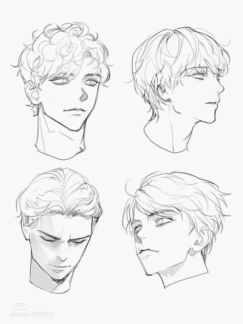 Male Head Drawing Reference Manga, Head Drawing Reference Anime, Head Poses Sketch, Eye Positions Reference, Head Male Reference, Drawing Reference Poses Male Faces, Head Poses Drawing Reference Male, Male Face Poses Drawing, Male Eye Shapes Drawing