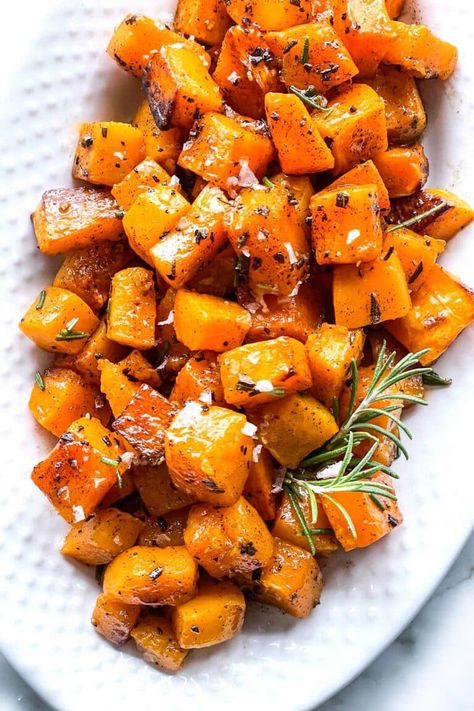 Roasted Butternut Squash with Maple Browned Butter | foodiecrush.com Butternut Squash Side Dish, Grilled Butternut Squash, Harvest Soup, Butternut Squash Recipes Roasted, Butternut Squash Noodle, Curried Lentil Soup, Autumn Side Dishes, Butternut Squash Recipes, Foodie Crush