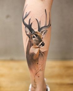 Dear Tattoo Design, Whitetail Deer Tattoo, Dear Tattoos, Stag Tattoo Design, Buck Tattoo, Guru Tattoo, Deer Tattoos, Elk Tattoo, Deer Tattoo Designs