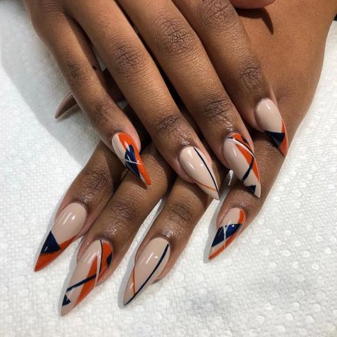 Thanksgiving Ready. #BossChickNails created by @expectationsnailspa (located in Lynbrook, NY) 🦃 🍁 🍂 💅🏾 Want to be featured? Tag us at… Brown Orange Nails Design, Apricot Nails Design, Almond Shaped Nails Designs Fall, Burnt Orange Plaid Nails, Fall Nails Airbrush, Burnt Orange Stiletto Nails, Fall Plaid Nails Orange, Fall Almond Nails, Burberry Nails