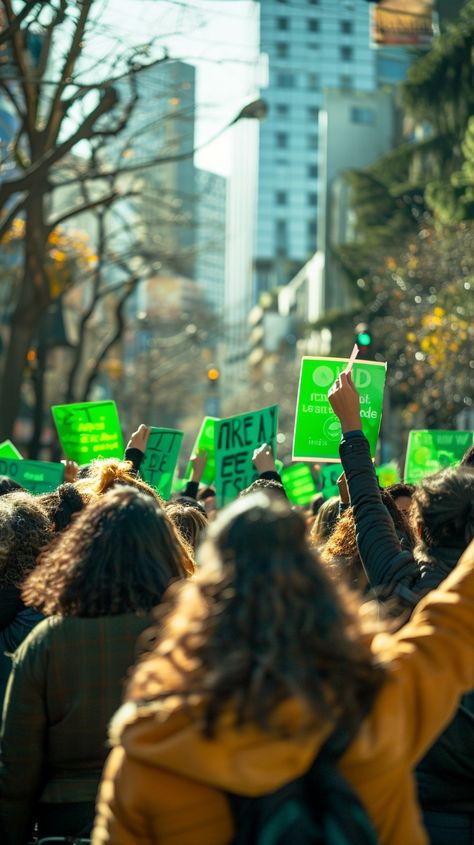 #EnvironmentalProtestMarch: #Activists gather in the #city, rallying with green signs to demand urgent action on environmental issues. #protest #environment #activism #city #rally #aiart #aiphoto #stockcake ⬇️ #Download and 📝 #Prompt 👉 https://stockcake.com/i/environmental-protest-march_859922_963572 Activism Aesthetic, Activist Aesthetic, Protest Aesthetic, Protest Pictures, School Protest, People Protesting, Blue Economy, Environmental Advocacy, March Images