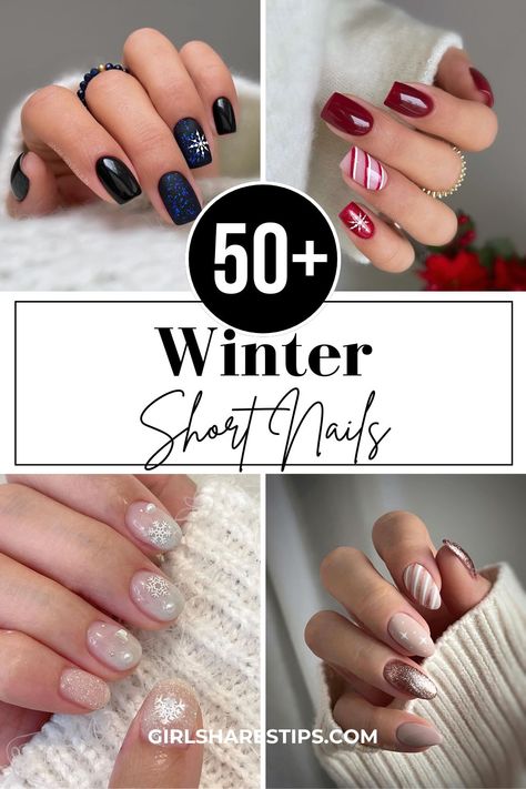 Nail Art For Winter Classy, Christmas And New Years Nail Ideas Short, December Dip Nails Short, Holiday Nail Designs Winter Simple, Winter Nails 2024 Short, Short Nails Winter Ideas, Nails Inspiration For Short Nails, Gel X Nail Designs Winter, Short Square Holiday Nails