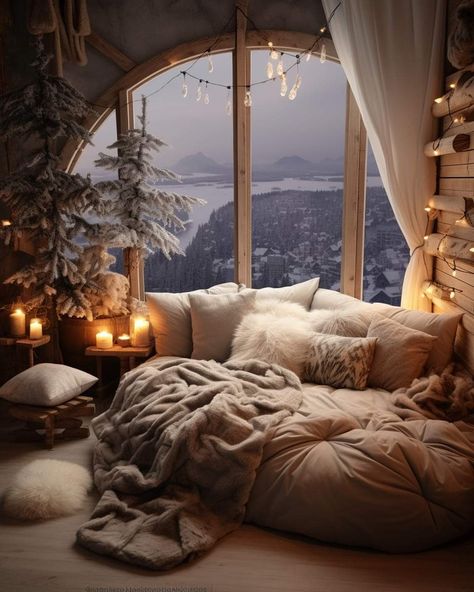 Cosy Big Bedroom Ideas, Winter Room Aesthetic, Reading Snug, Dream Rooms For Girls, Cozy Cabin Aesthetic, Comfy Room Ideas, Bedroom Aesthetic Cozy, Dream House Bedroom, Fall Bedroom Ideas